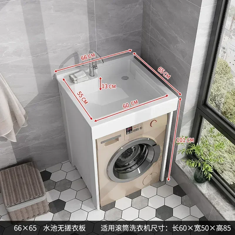 Space aluminium wasmachine geïntegreerde kast, balkon, klein meubel met wasbord, wastafel, combinatie metgezelschrank