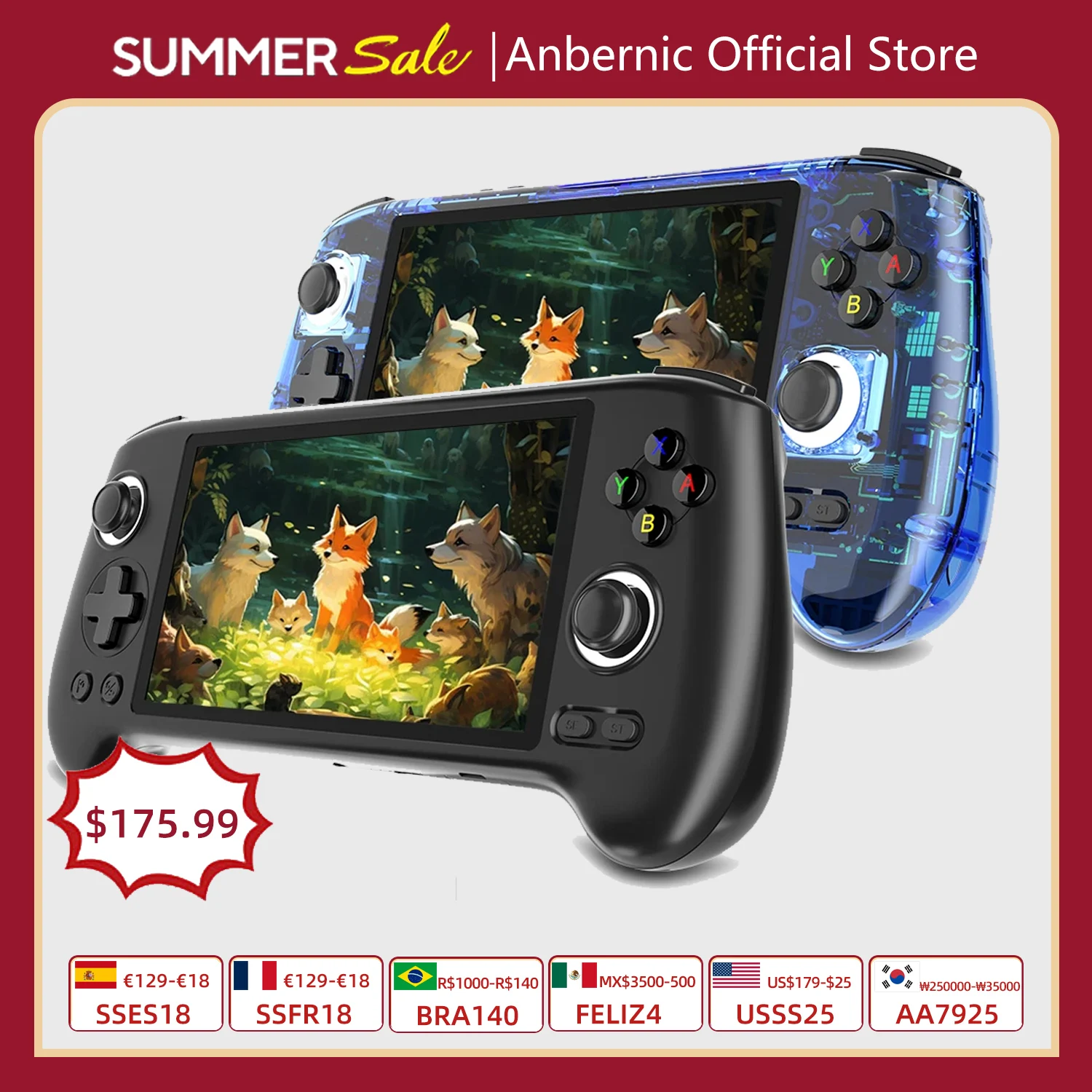 

ANBERNIC RG556 Retro Handheld Game Console 64bit Android 13 System Unisoc T820 5.48-inch AMOLED Screen Hall Joystick Game Player