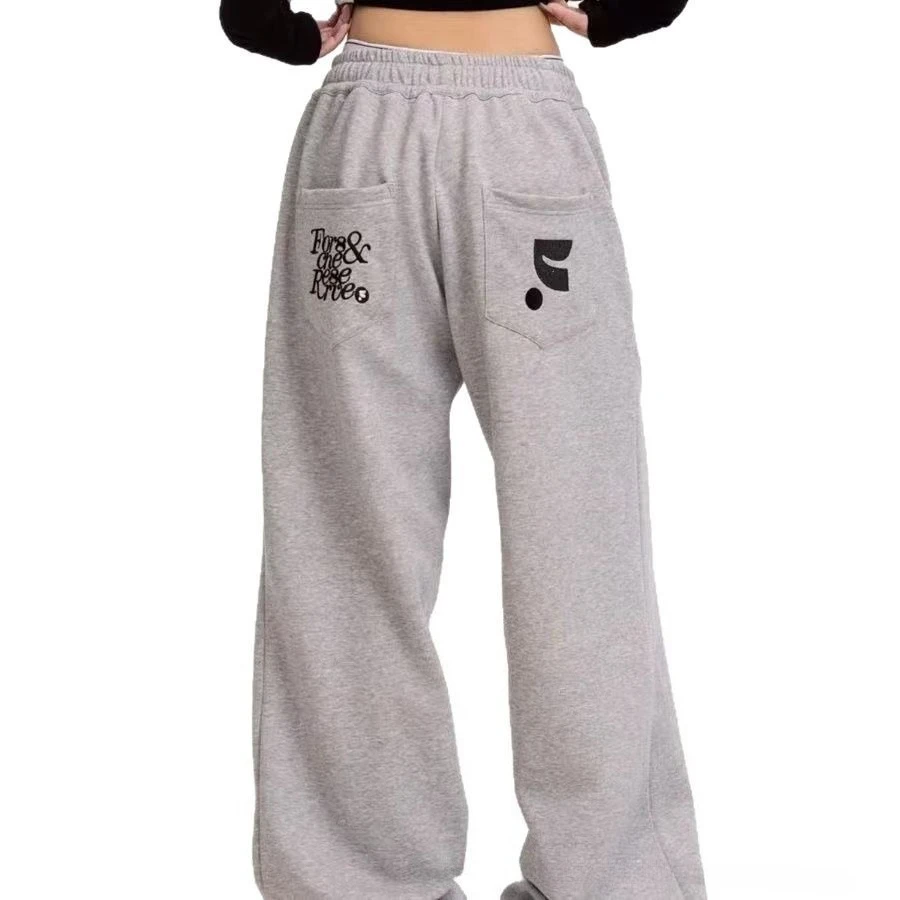 

Rest and Recreation Women's Pants Vintage Athletic Casual Sweatpants Oversized Streetwear Drop Crotch Straight Wide Leg Pants