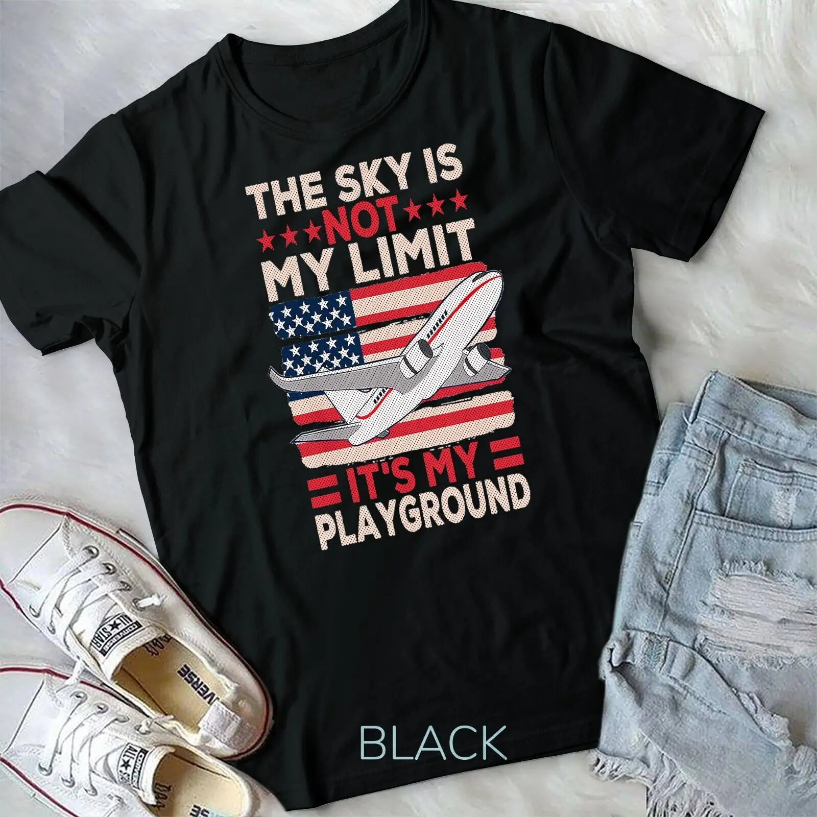 Airplane Pilot The Sky Is Not My Limit It's My Playground T-Shirt Unisex T-shirt