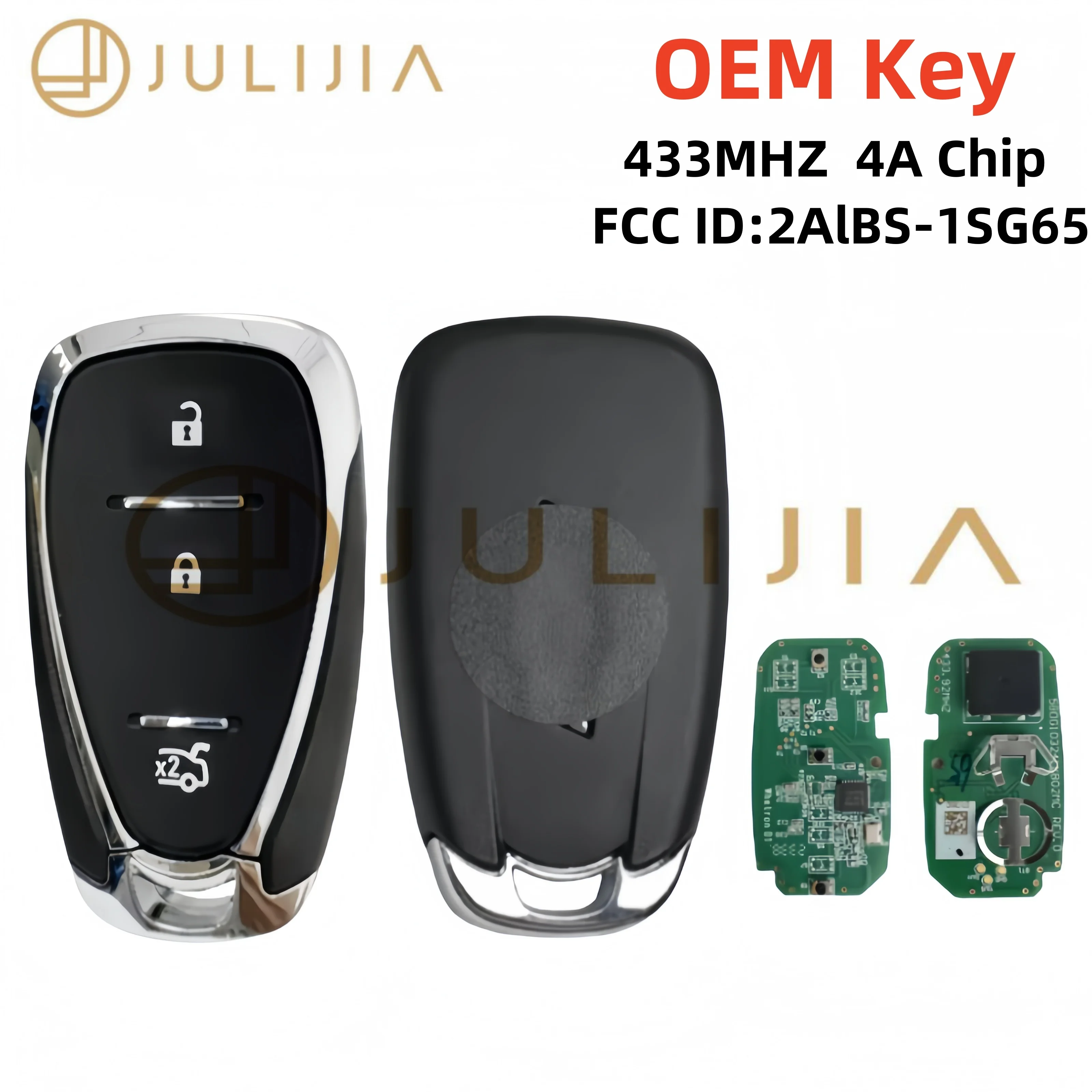 

fccid2albs-1sg65parachevrolet onix rastreador faísca orlando trax3 botões433,92 МГц 4a чип OEM Chave пульт дистанционного управления inteligente do carro