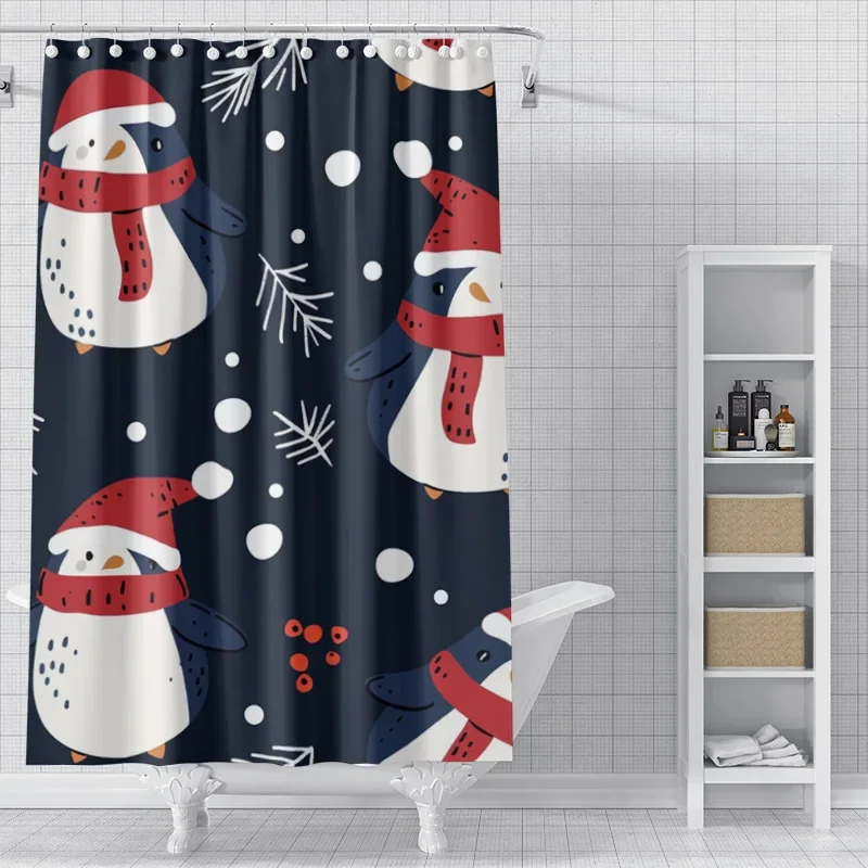 Home decoration shower curtains for bathroom waterproof curtain fabric Modern Nordic style Living Room Merry Christmas winter