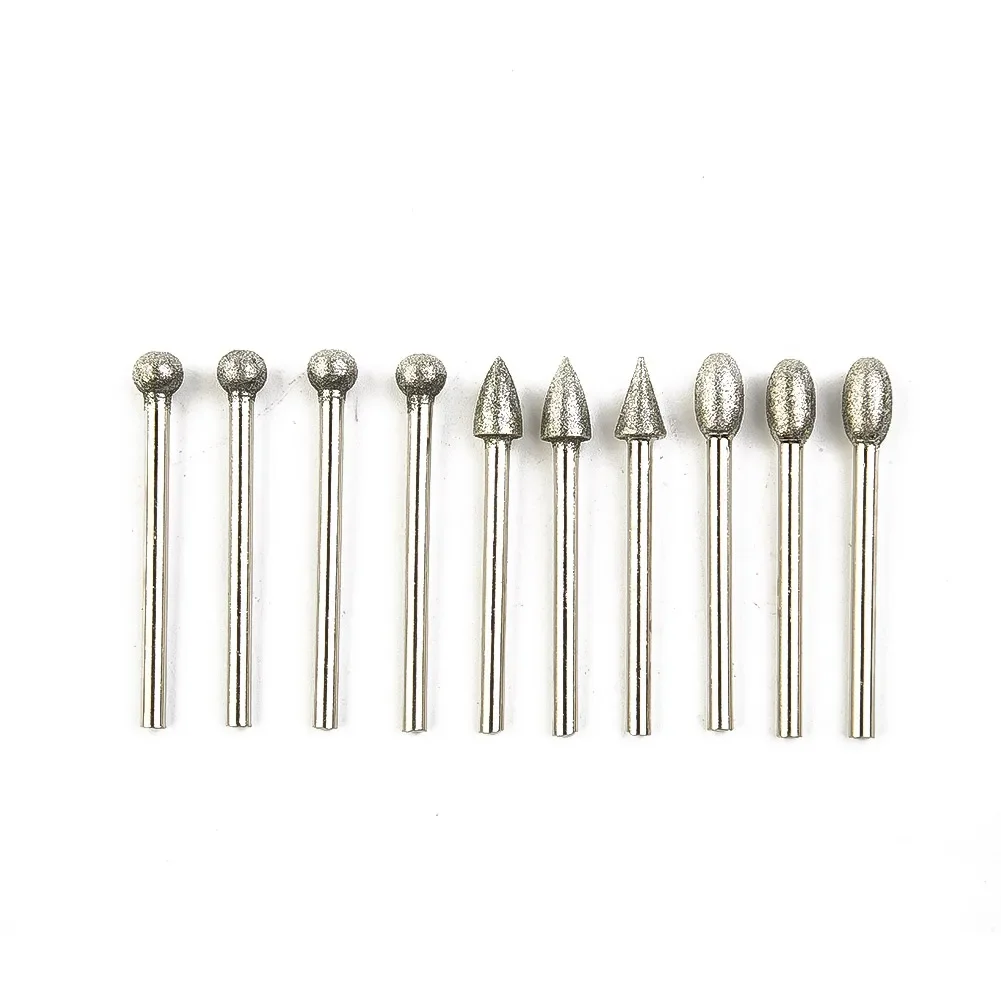 

20PCs 120 Grit Electroplated Diamond Burr Set Drill Bit Set Rotary Grinding Tool Rotary Tools Drop Ship Electric Tool Set