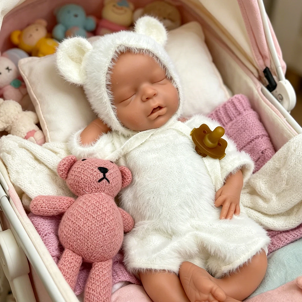 

45cm Unpainted Artist Doll Soft Silicone Reborn Baby Girl Lifelike Exquisite Details Can Use Pacifiers Doll for Collector Gift