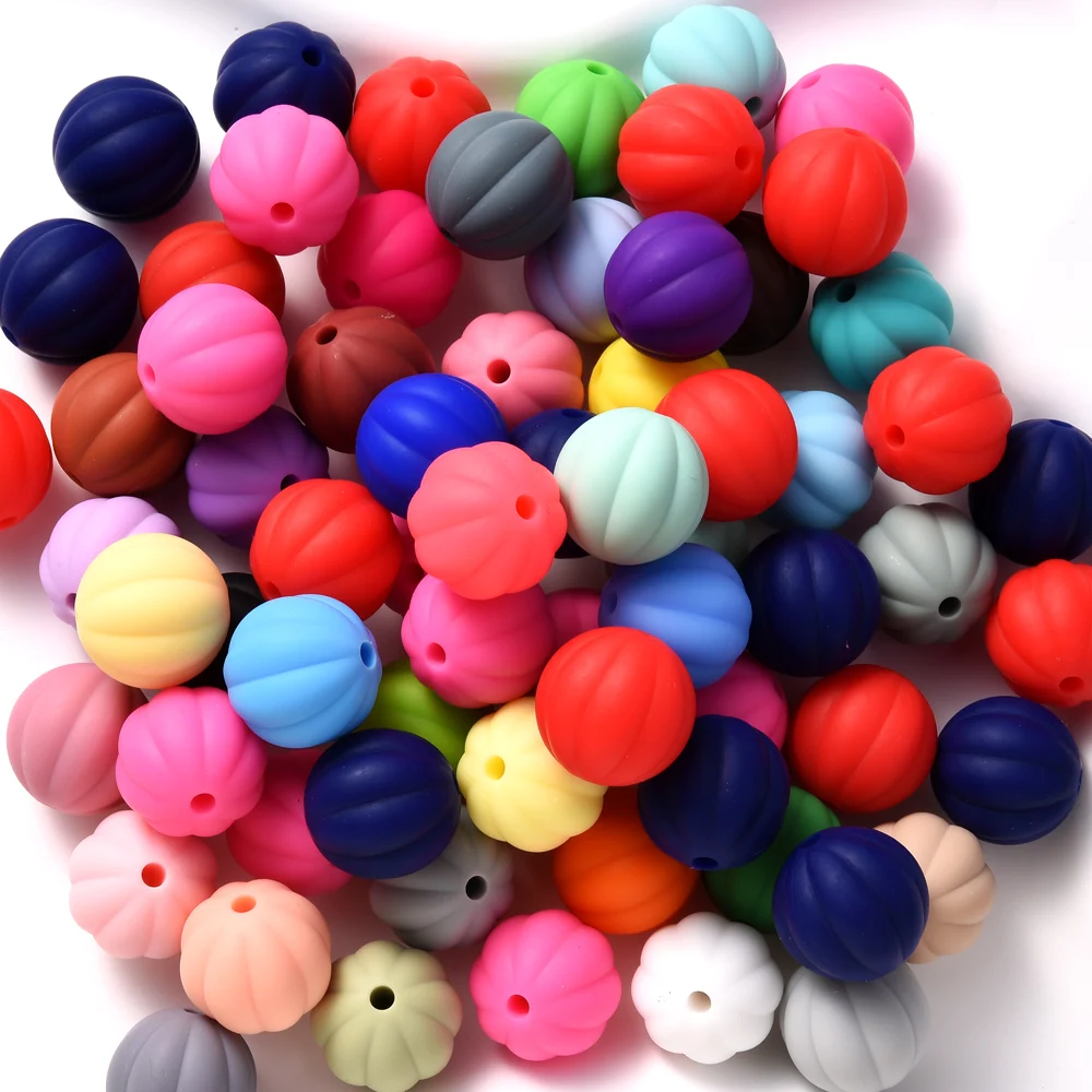 50Pcs Silicone Beads 41 Colors Lantern Shape Beads Loose Spacer Beads Colourful Ornaments Diy Key Chain Bag Chain Bracelet