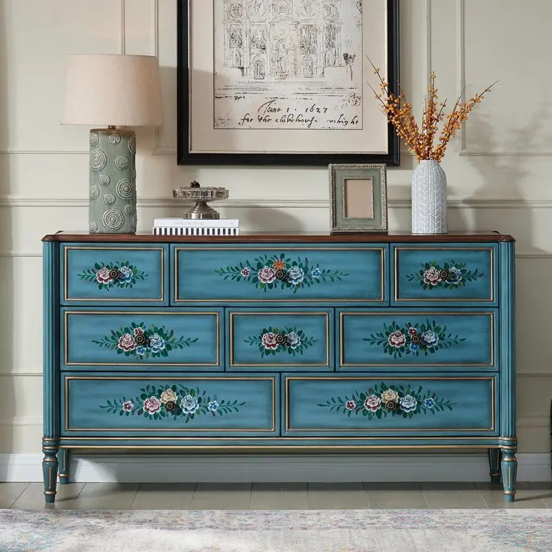 American high-end eight-bucket cabinet, retro painted locker, room storage and finishing cabinet, free installation and large