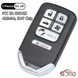 KEYECU 5+1 6 przycisków 433 MHz ID47 Chip do Honda Clarity 2018 2019 2020 2021 Automatyczny inteligentny pilot zdalnego sterowania FCC ID: KR5V2X