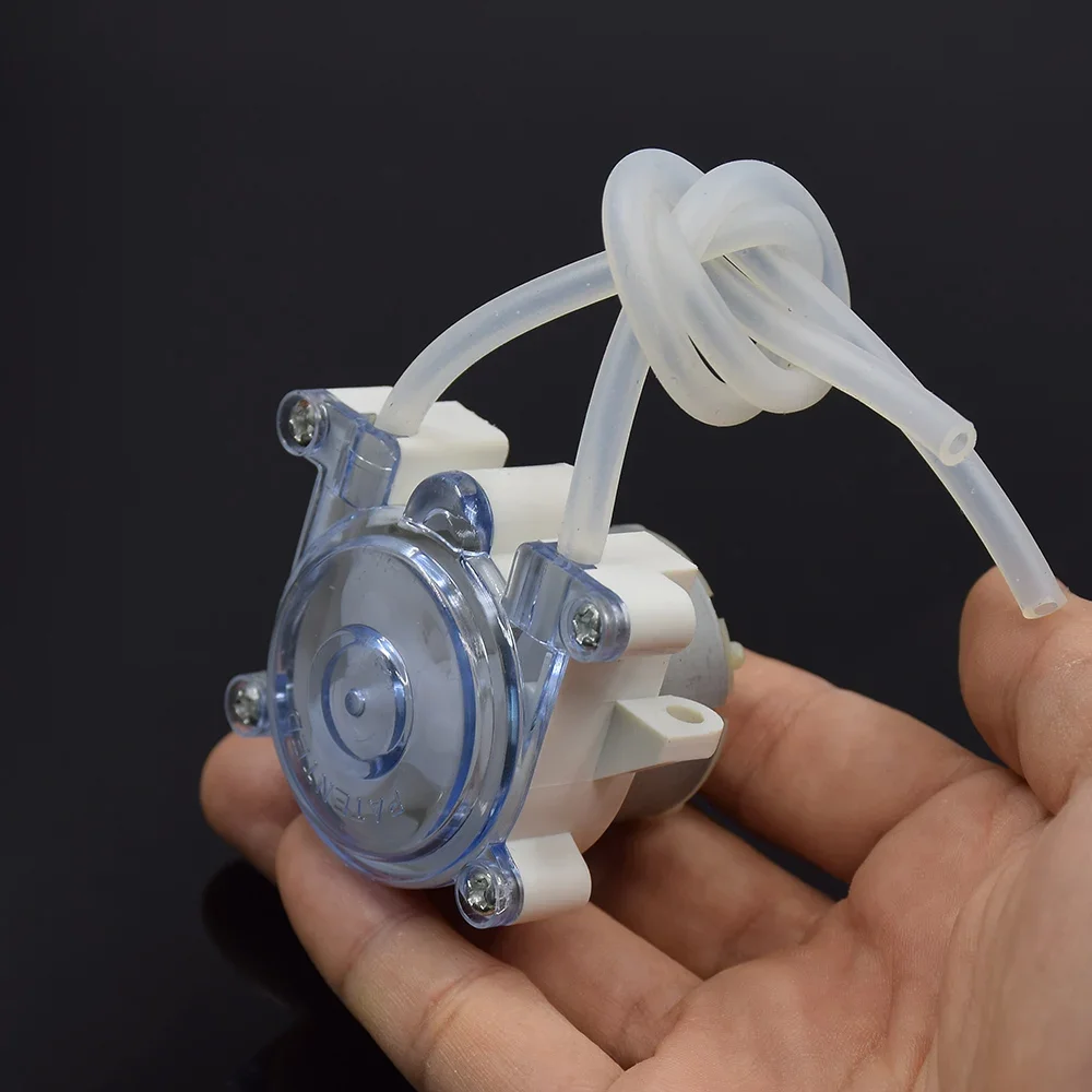 Micro Peristaltic Pump DC 6V-12V Metal Brush 500 Geared Motor Squeeze Dosing Liquid Water Pump Reverse for Lab Ink Sampling
