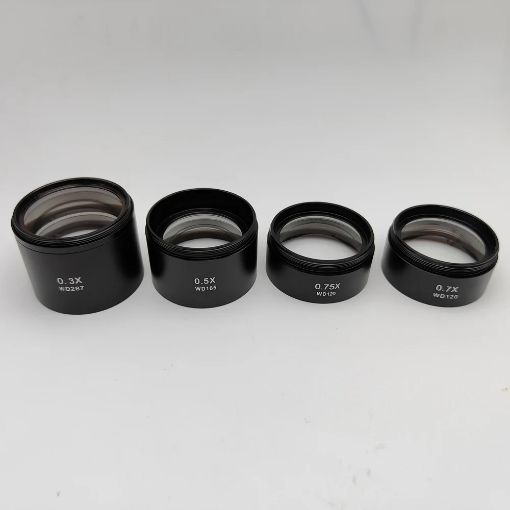 Microscope Barlow Lens 0.75X - Auxiliary Objective Lens For Trinocular Stereo Zoom Microscopes