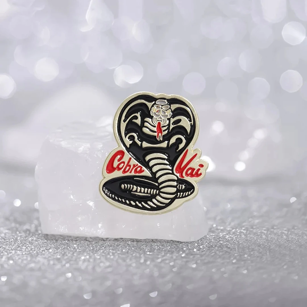 The Karate Cobra Kai Enamel Pin Comedy Movies Cobra Metal Brooch Lapel Backpack Badge Funny Jewelry Gift for Kids Friends