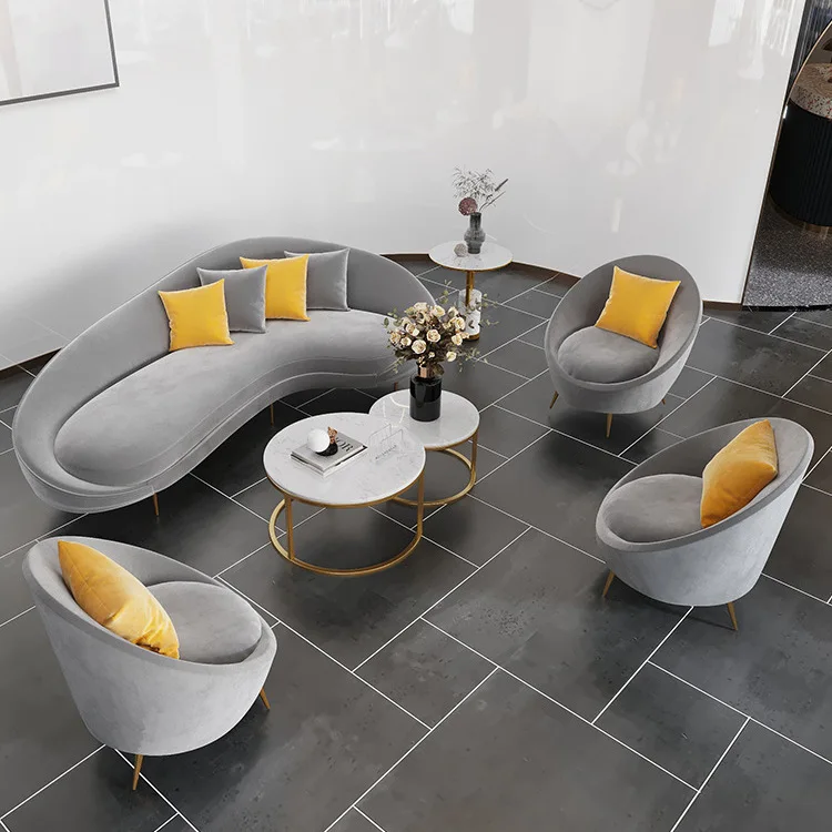 Nordic fabric sofa technology cloth leisure reception clothing store single small sofa living room double sofa chair