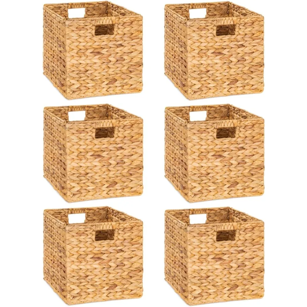 

12 x 12-дюймовые корзины для хранения воды с гиацинта, плетеные корзины для хранения полок, тканые корзины для хранения, плетеная корзина для хранения f