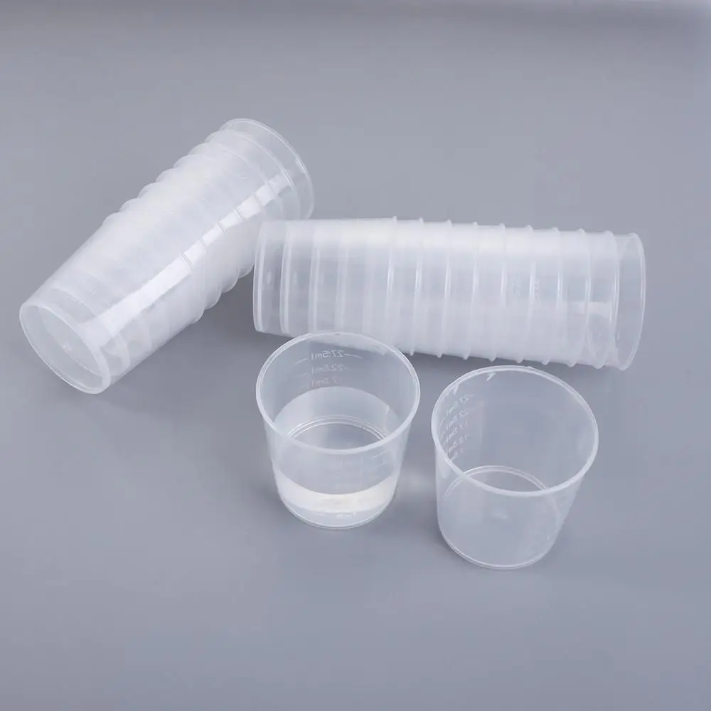 1oz/30ml Transparent Resin Graduated Cups Measuring Tool Scale Cups Container
