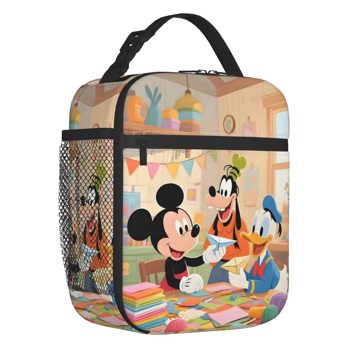 

Custom Donald Duck Cartoon Movie Insulated Lunch Bag for Women Waterproof Kawaii Anime Cooler Thermal Bento Box Beach Camping