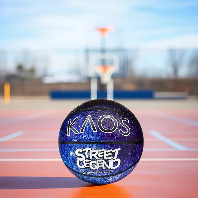 كرة سلة مطاطية مرصعة بالنجوم رقم 7 كرة سلة خاصة للشباب والأطفال مقاومة للاهتراء ومضادة للانزلاق للاستخدام الداخلي والخارجي