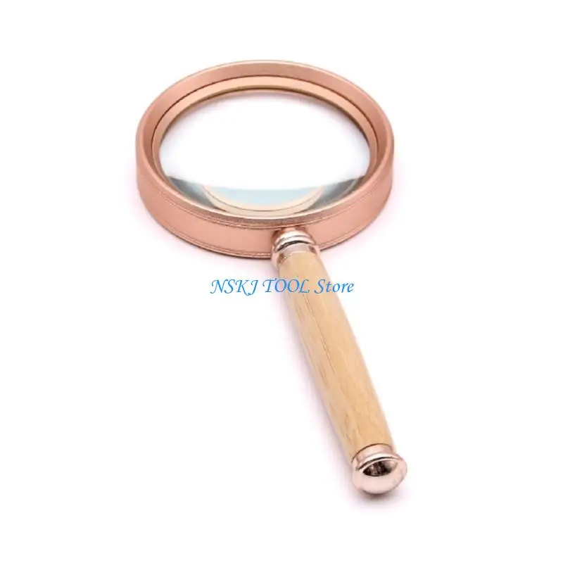 

L8RC Lens Bamboo Handle Handheld Multifunction Magnifier for Reading