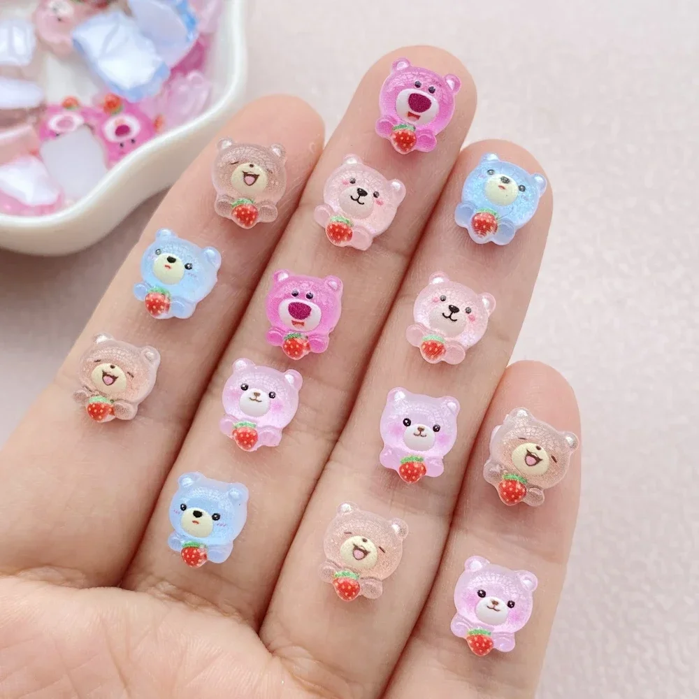 50 Stuks Nieuwe Mini Kawaii cartoon bear Serie Hars Plakboek Diy Boog Decor Manicure Accessoires Ambachten