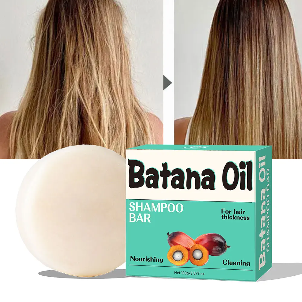 

Batana Oil Shampoo Bar Soap Salon Thickening for Dry Damaged Curly Frizzy Straight or Color Treated Hair Anti Frizz Formula