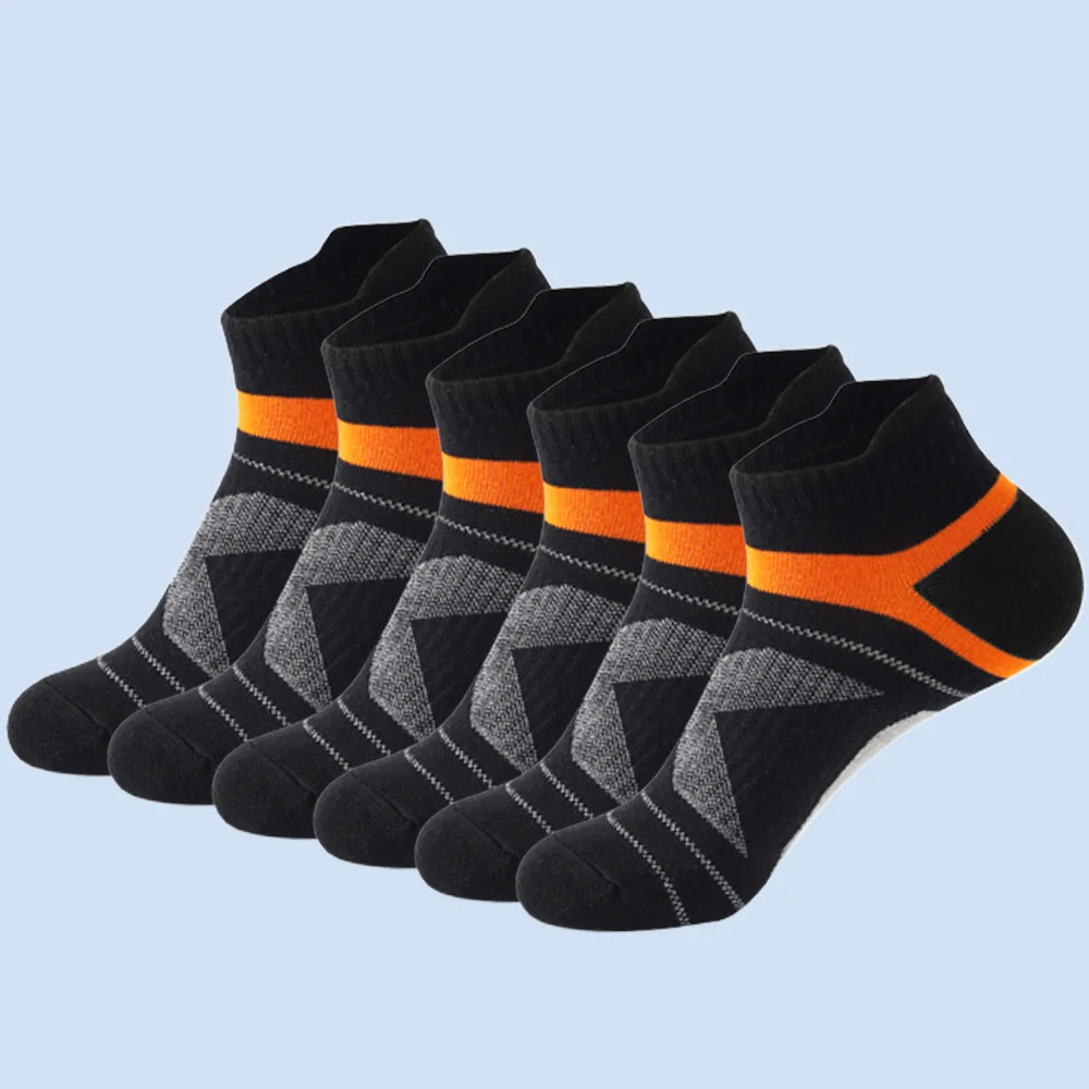 Chaussettes de dehors Courtes Respirantes pour Homme, en Coton, Décontractées, Noires, pour Course à Pied, Été, 5 Paires