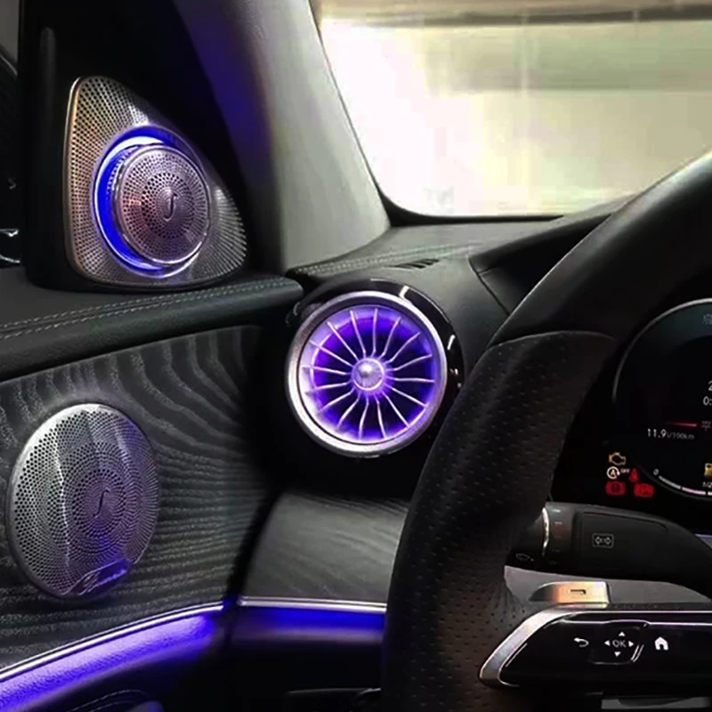 سيارة LED منفذ الهواء فتحات منفذ الهواء توربو الداخلية تقليم جديد فوهة الضوء المحيط لمرسيدس بنز E Class W213 2016-2021