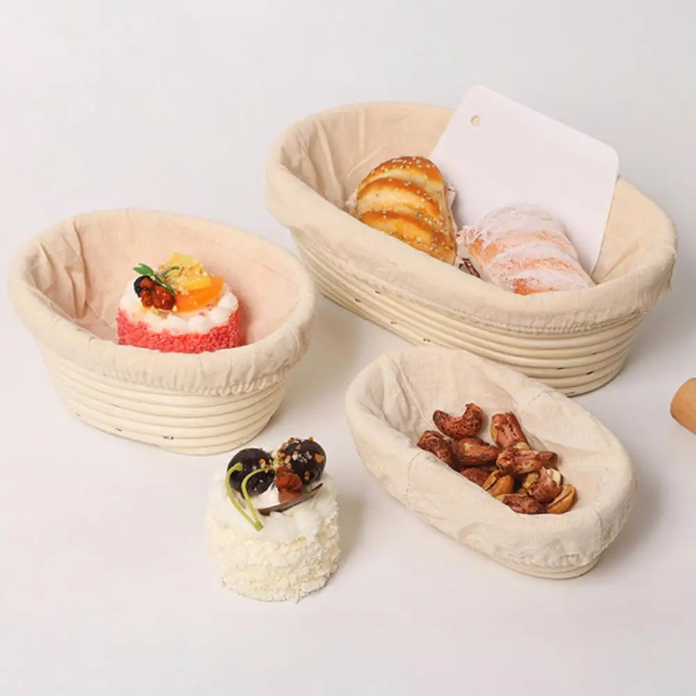 

Handmade Braided Bread Proofing Basket, Fermentation Basket, Oval Rattan Banneton, Food Grade Bread Basket, Baking Tools