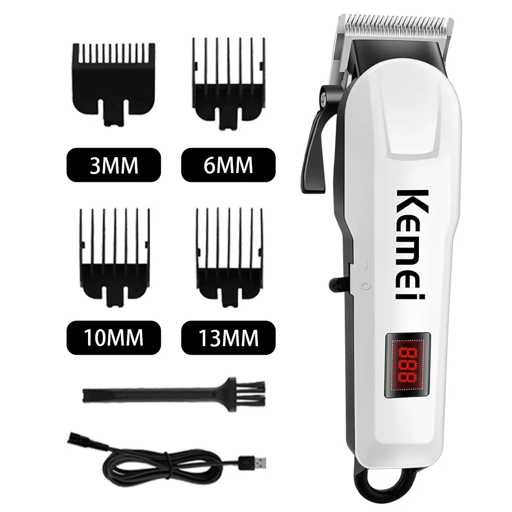 Kemei KM-809A Professioneller Haarschneider, verstellbarer Haarschneider für Männer, elektrisch, leistungsstarker Bart, wiederaufladbarer Haarschneider – Detail 1