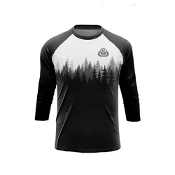 3/4 Sleeve Jersey MTB BMX DH Sweatshirt Quick Drying Fabric Summer Motorcycle Cycling Jerseys T-Shirt Suitable Race Clothing