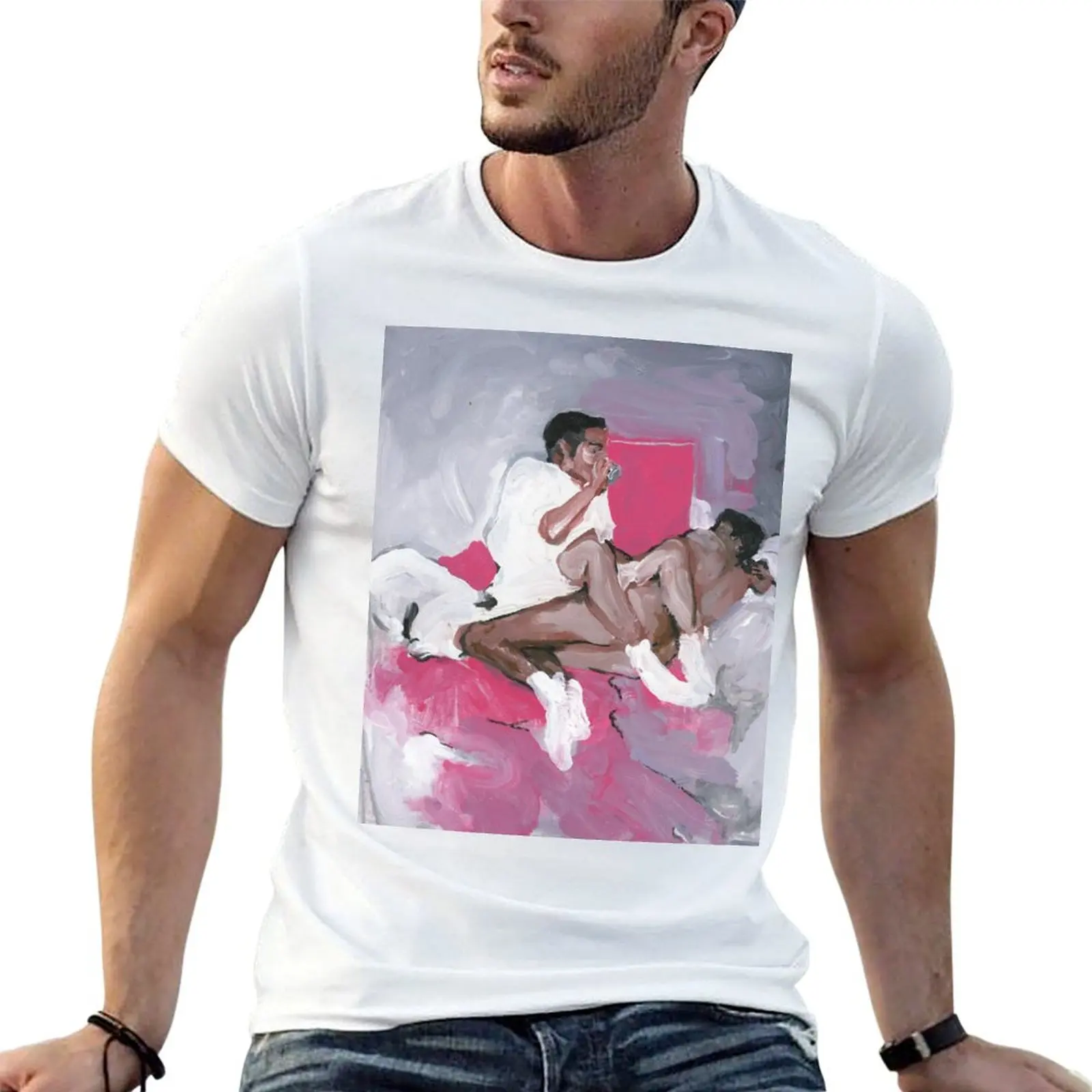

Pink T-Shirt summer tops tshirts personalised oversized t shirt mens t shirts