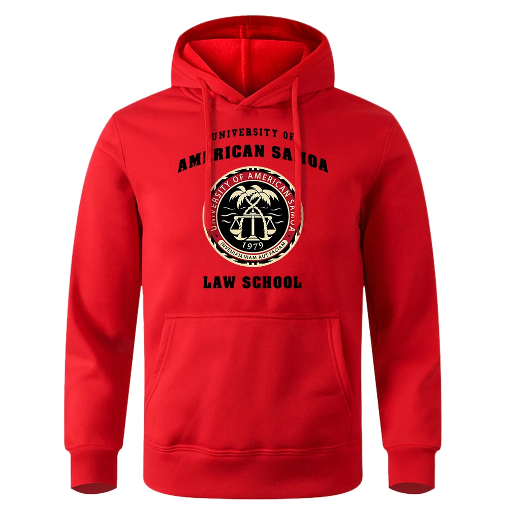 University Of American Samoa Law School Men Hoodie O-Neck Loose Oversized Sportswear Sports Street Hoody Retro Classic Tracksuit