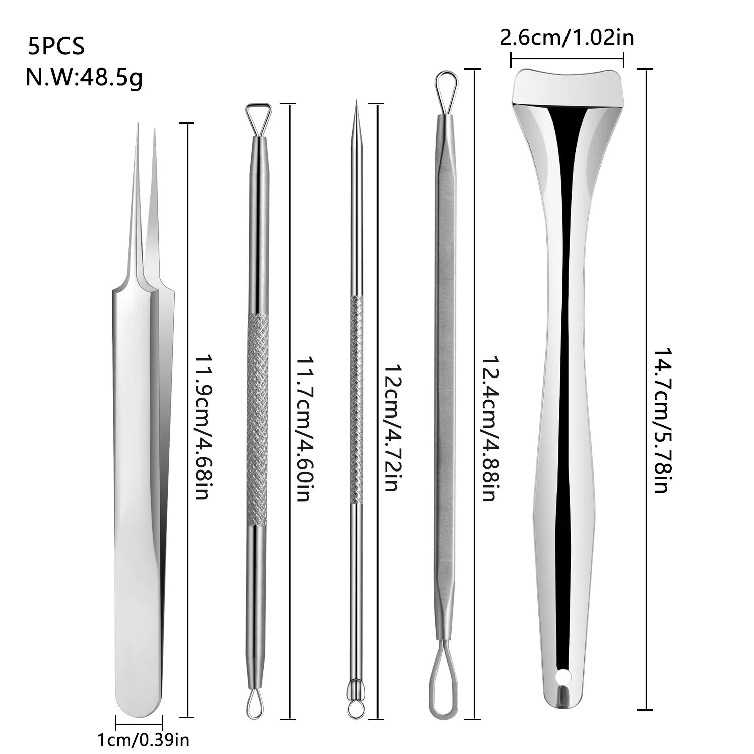 Neus mee-eter verwijderen en schrapen naald handmatige mee-eter knijpen tool gespecialiseerde haarfollikel reinigingsschep Huidverzorging