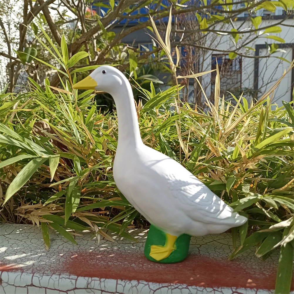 18cm Große Weiße Gänse-Statue, Simulierte Gänse-Dekoration für den Garten, Lustige Gänse-Figur für Hinterhof und Balkon – Detail 6