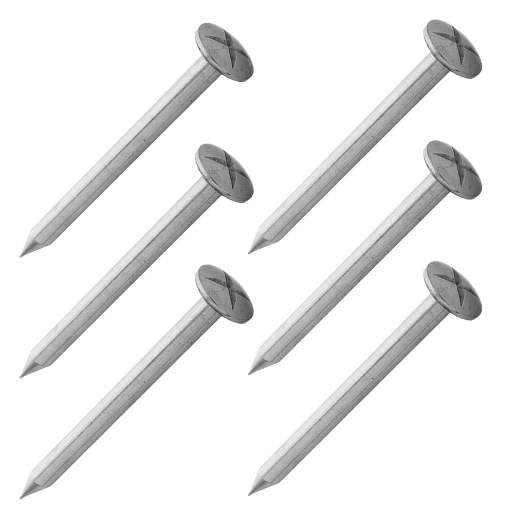 

6Pcs Durable Stainless Steel Survey Markers Precision Design Low Profile Yard Anchors Metal Land Surveying Construction