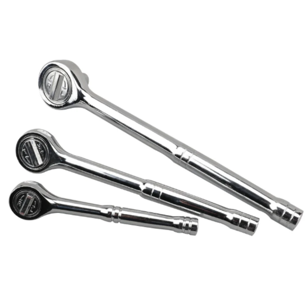 1pc 130/180/210mm 1/4 3/8 1/2 High Torque Ratchet Wrench Socket Quick Release Square Heads Spanner Hand Tools