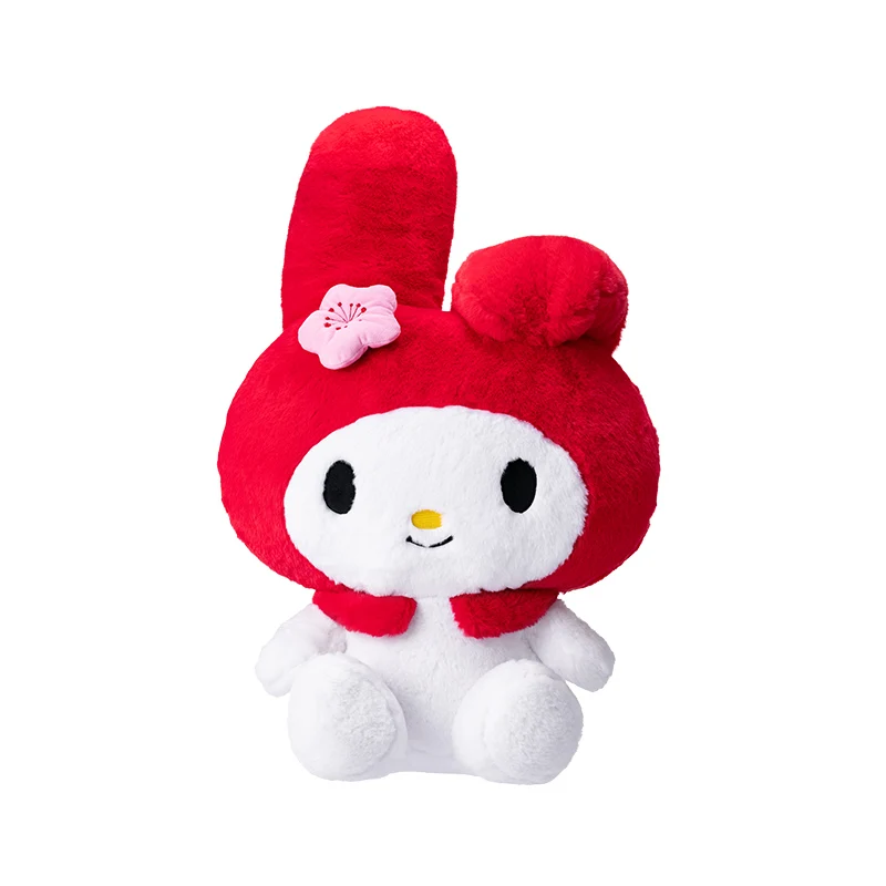 Miniso sanrio minha melodia brinquedo de pelúcia vermelho em pé e postura sentada decoração para casa macio fofo estilo japonês presente de aniversário de pelúcia