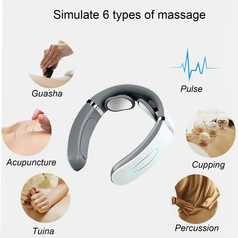 Portable Neck Massager Cervical Spine Massager With Heating Ergonomic Neck Relaxer With 9 Gears And 6 Modes For Home Workplace