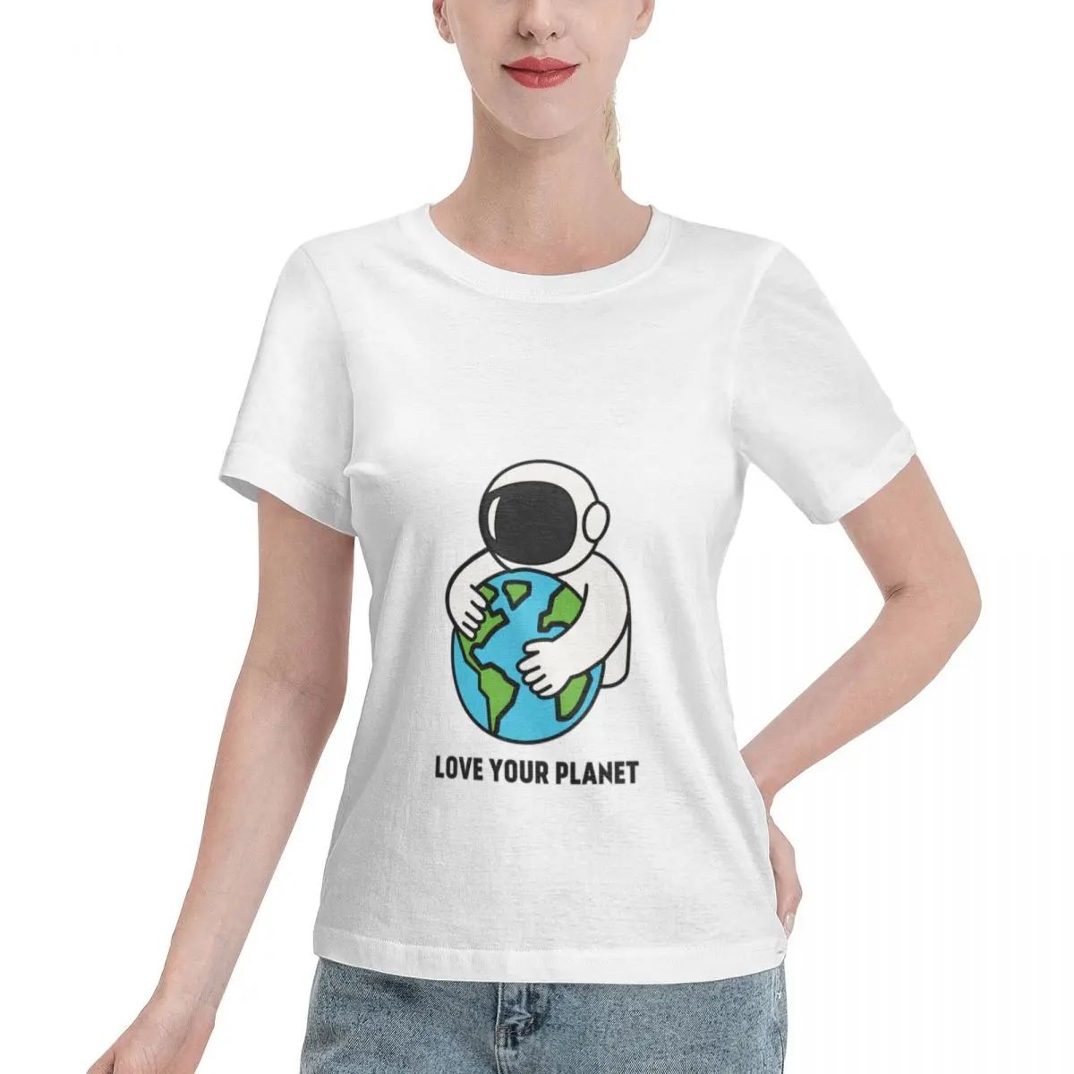 Spring Musthave Love Your Planet Women's T-shirt Ootd Non Shrink Tshirt