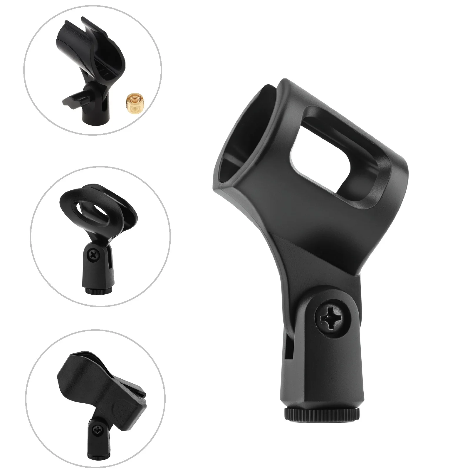

Rubber Flexible Adjustable Angle Microphones Clip for Mic Holder Handheld, Black 5 Sizes for Optionall