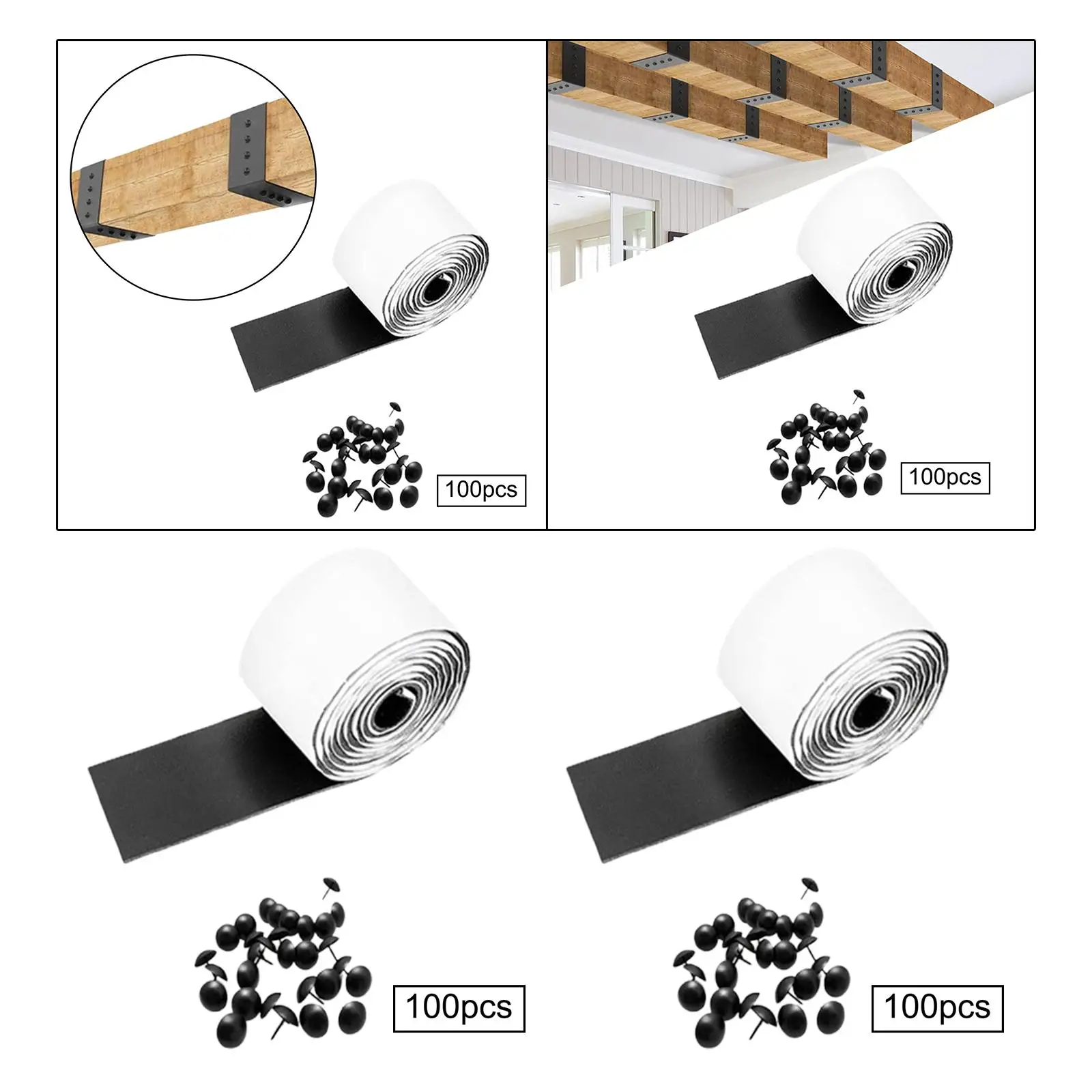 5ft Faux Wood Beam Strap Architectural Products, Flexible, for Ceiling Beam Accessories, Premium, Beams Gap Hiding Strap