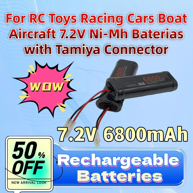 

Аккумулятор Ni-Mh 7.2В 6800мАч с разъемом Tamiya для радиоуправляемых игрушек, гоночных машин, лодок, самолетов. НОВИНКА.