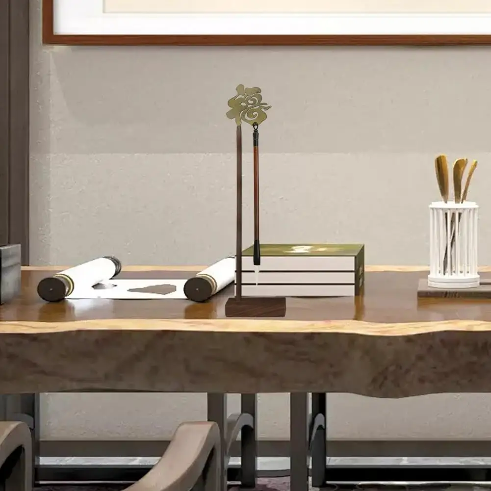 

Инструменты для традиционной каллиграфии, держатель для ручек для каллиграфии с китайским Фу, элегантная деревянная вешалка для кистей, настольный художественный декор для учебы