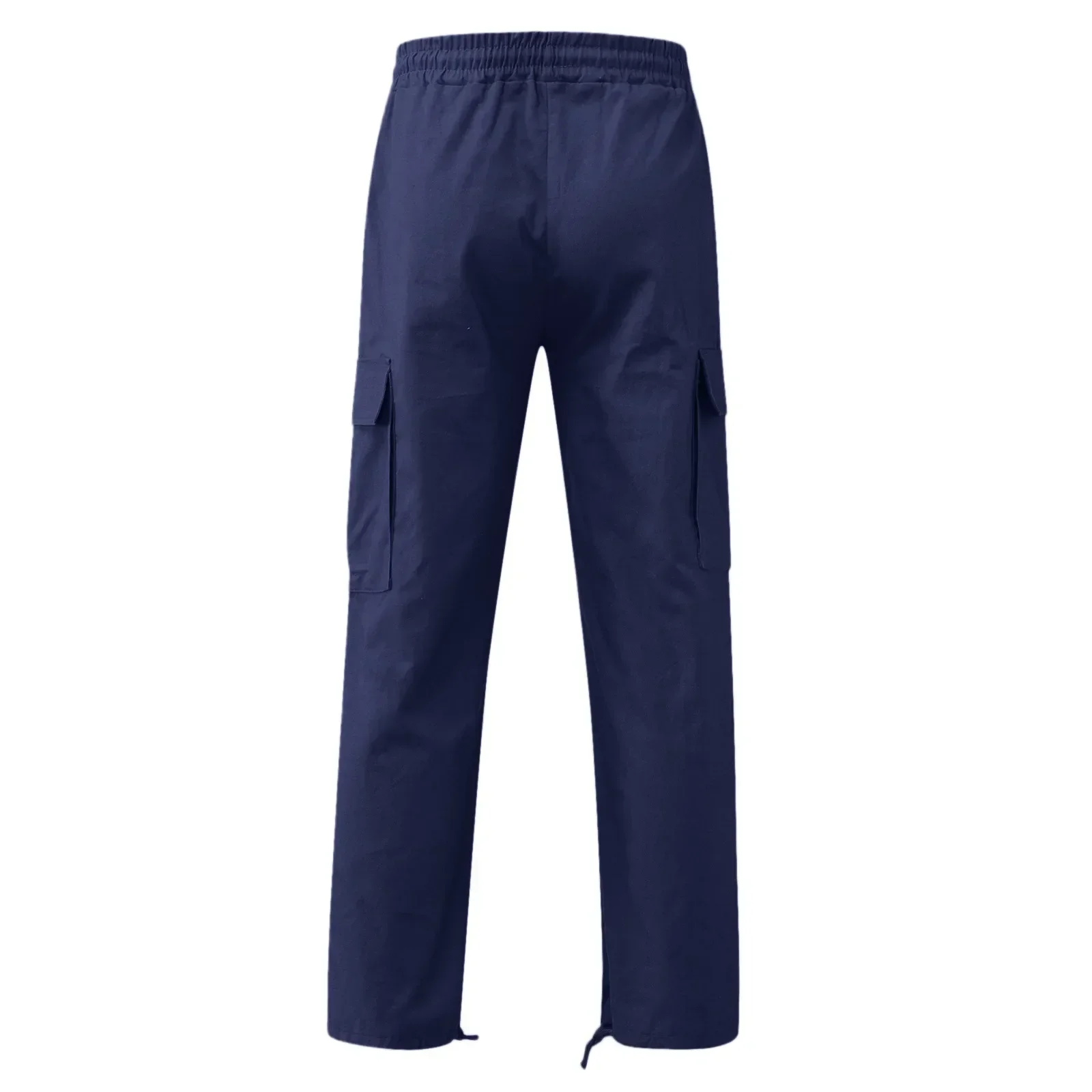 New 2025 Pocket Design Solid Cargo Pants Trousers for Men Full Length Casual Loose Drawstring Pockets Pants Male Cargo Pants 5XL