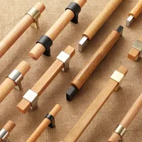 Wood Handles for Furniture Bronze in Cabinet Pulls and Modern Black Kitchen Doors Drawer Kids Gold Adjustable Knobs 128mm 160mm