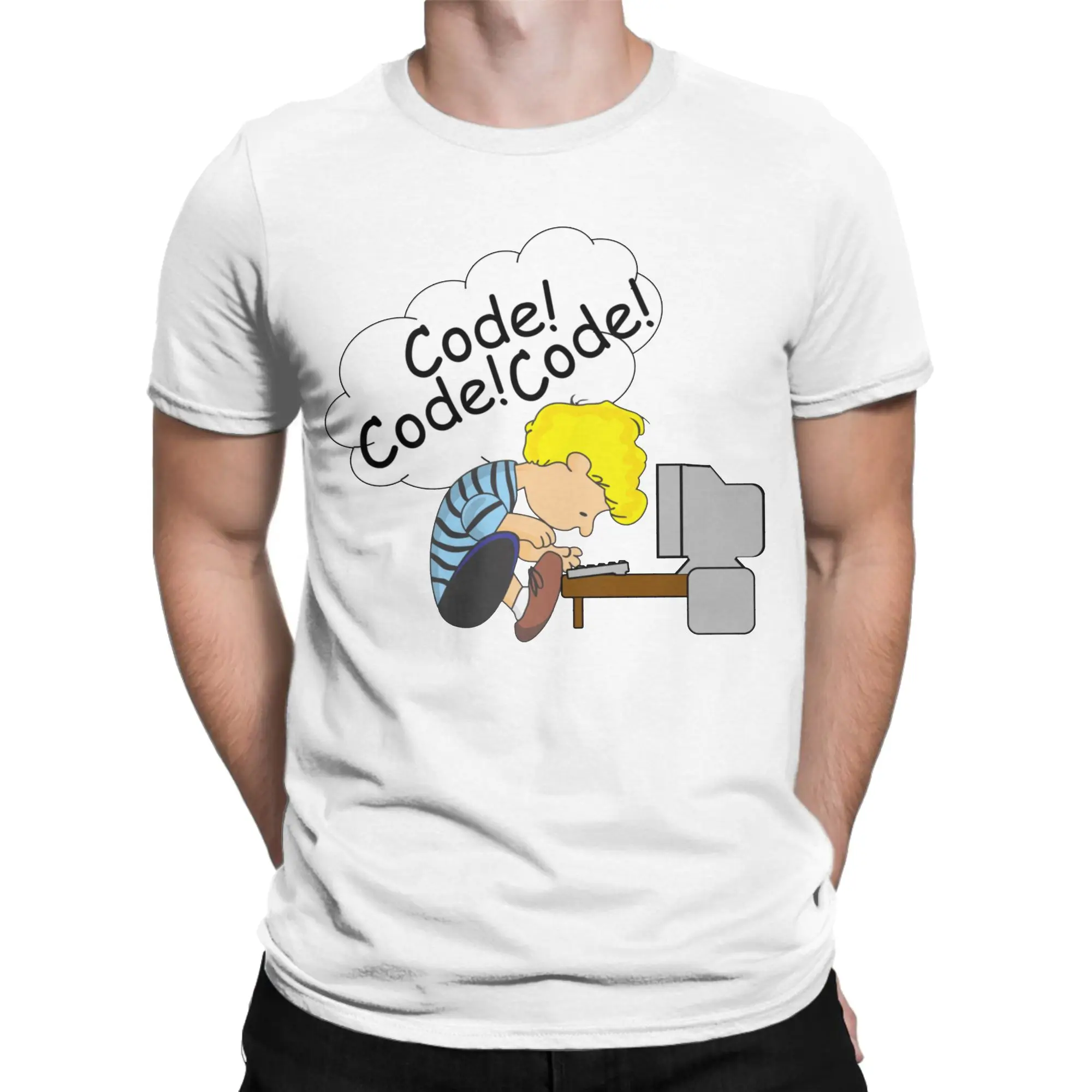 Code T-Shirts for Men Women Programmer Computer Developer Geek Nerd Vintage Pure Cotton Tee Shirt Crewneck T Shirt Gift Clothing
