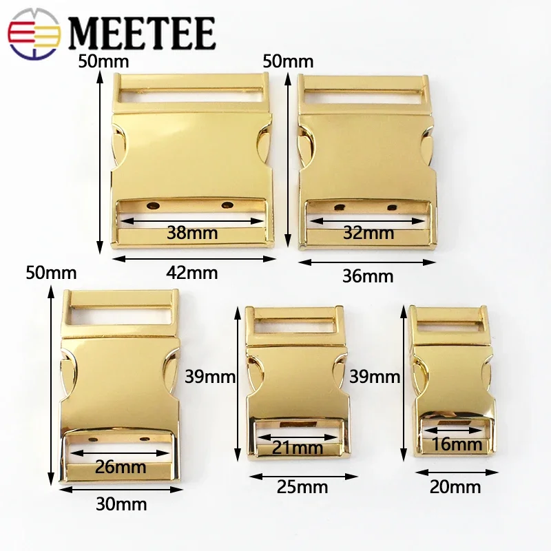 2/4/10Pcs Meetee 16-38mm Metal Release Buckle Backpack Side Buckles Outdoor Webbing Adjustable Clasp DIY Hardware Accessories