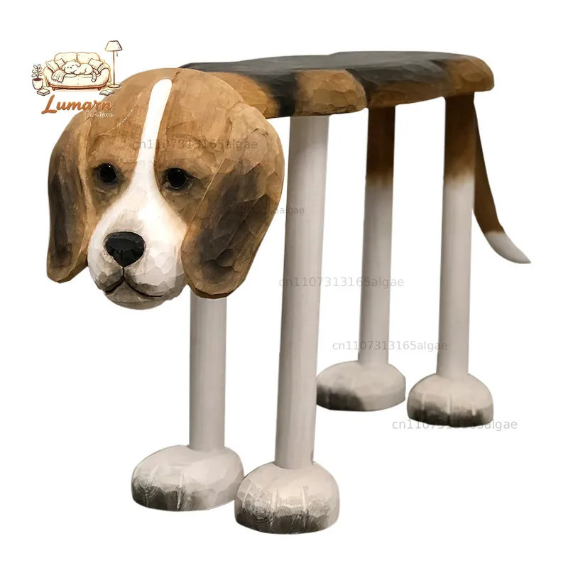 Solid wood hand-carved large beagle