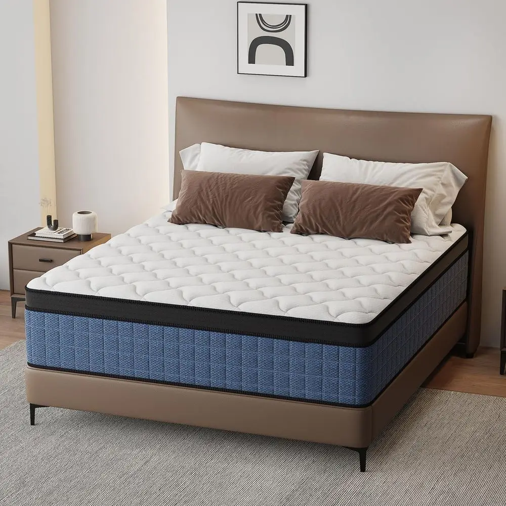 14 Inch King Size Mattr,King Mattrin a Box,Gel Memory oam Hybrid Mattres with ket Springs or Motion Ition,Prure Relie,Medium irm