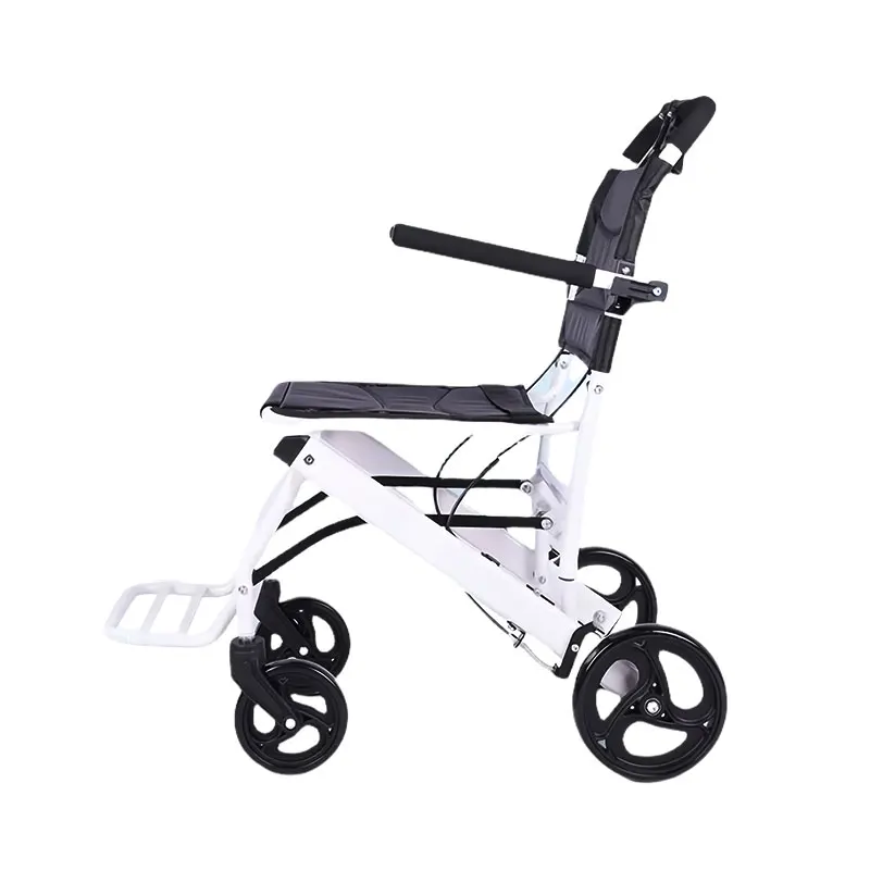 6.8KG Ultra-light Aluminum Alloy Foldable Wheelchair Portable Lightweight Travel Mobility Aid for Seniors Disabled Patients