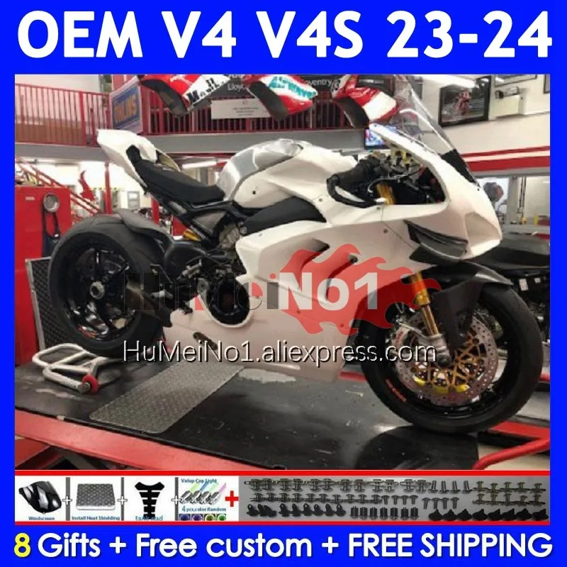 Injection Fairing For DUCATI Panigale V4S V4R V4 V 4 S R 2023-2024 329No.30 V4-S V4-R 23 24 2023 2024 OEM Body Kit Gloss White