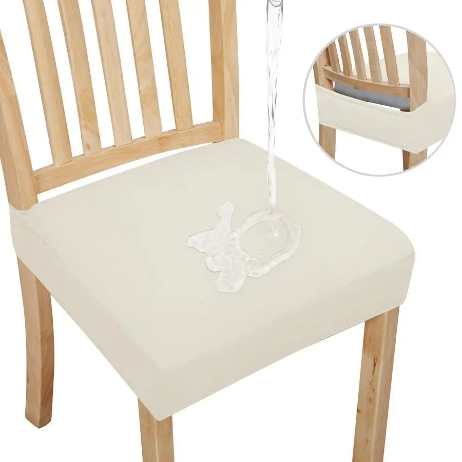 

100% водонепроницаемые чехлы для стульев обеденного стола, комплект из 6 штук, эластичные защитные чехлы для сидений, съемные и моющиеся, для кухни