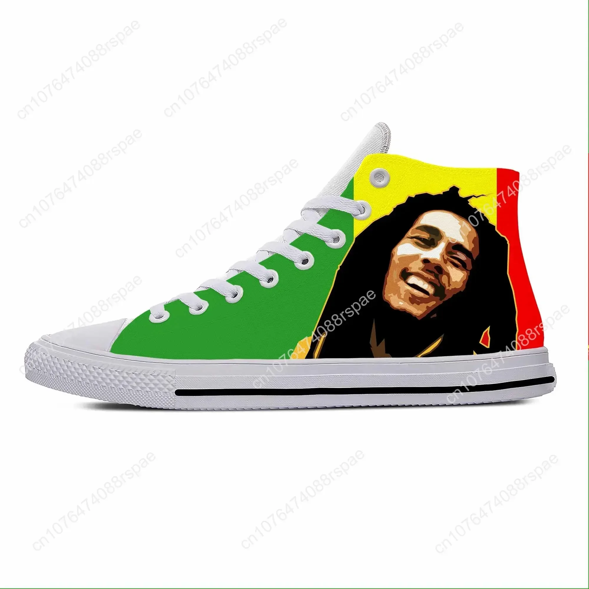 Hot Bob Marley Reggae Star Rasta Rock Music Fashion Casual Shoes Breathable Men Women Sneakers High Top Lightweight Board Shoes
